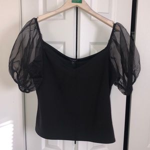 Sheer sleeves top